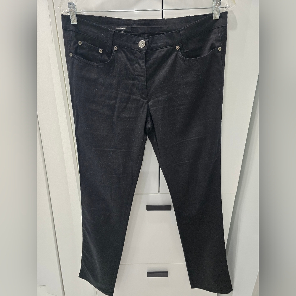 Women's Black Straight Leg Jeans Size 32 Made In ITALY